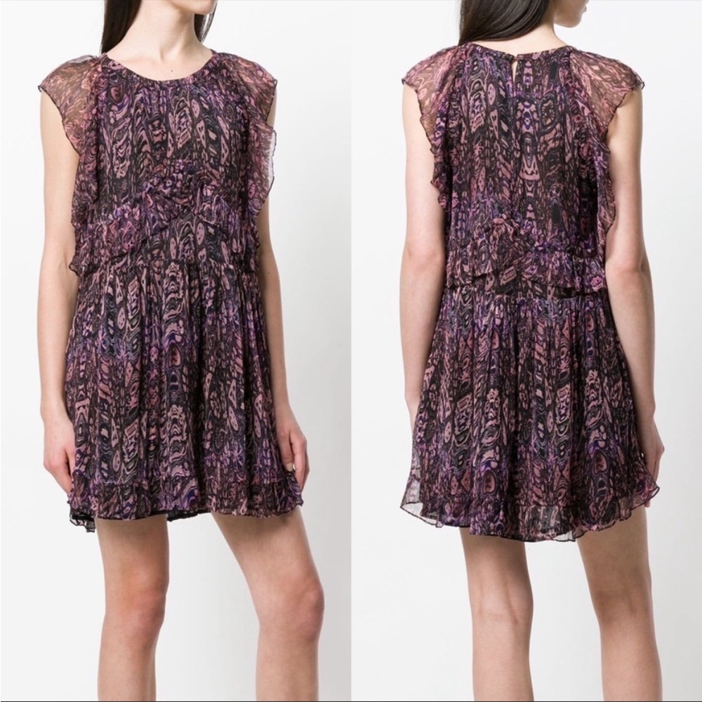 IRO Glorie Pink Ruffle Trim Dress